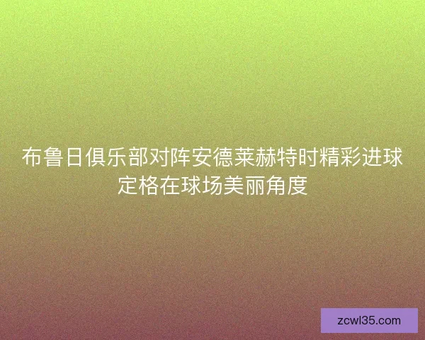布鲁日俱乐部对阵安德莱赫特时精彩进球定格在球场美丽角度