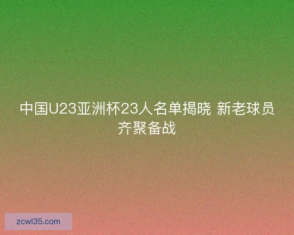 中国U23亚洲杯23人名单揭晓 新老球员齐聚备战